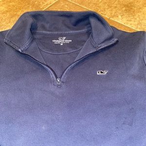 Vintage vineyard Vines Crewneck quarter Zip up navy sweatshirt blue whale